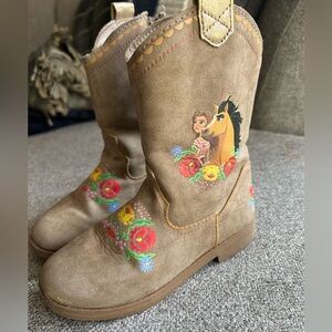 Disney Spirit  Brown Cowboy Cowgirl Boots Size 11